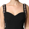 Dolce & Gabbana Black Embellished Bodycon Long Gown Dress