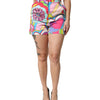 Dolce & Gabbana Multicolor Graphic High Waist Bermuda Shorts