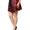 Dolce & Gabbana Black Red Jacquard High Waist Mini Skirt