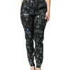 Dolce & Gabbana BlueGreen Floral Metallic Slim Trouser Pants