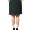 Dolce & Gabbana Dark Green Mid Waist Pencil Cut Mini Skirt
