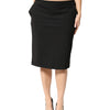 GF Ferre Black Polyester Pencil Cut Knee Length Women Skirt