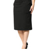 GF Ferre Black Polyester Pencil Cut Knee Length Women Skirt