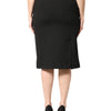 GF Ferre Black Polyester Pencil Cut Knee Length Women Skirt