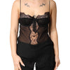 Dolce & Gabbana Black Silk Floral Lace Chemise Lingerie Top