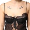 Dolce & Gabbana Black Silk Floral Lace Chemise Lingerie Top