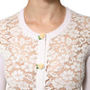 Dolce & Gabbana Cream Lace Knit Rose Button Cardigan Sweater
