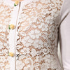 Dolce & Gabbana Cream Lace Knit Rose Button Cardigan Sweater