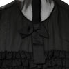 Dolce & Gabbana Black Silk Sheer Ruffle Tie-Neck Blouse Top