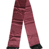 Dolce & Gabbana Maroon Silk Satin Fringes Neck Foulard Scarf
