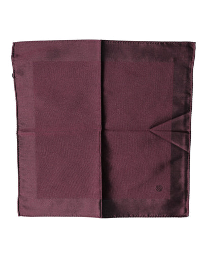 Dolce & Gabbana Maroon Logo Silk Square Handkerchief Scarf