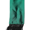 Dolce & Gabbana Green Silk Fringes Neck Wrap Foulard Scarf