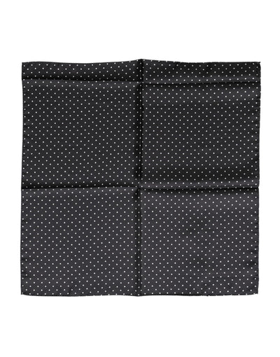 Dolce & Gabbana Black Polka Dot Silk Square Foulard Scarf