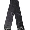 Dolce & Gabbana Black Satin Silk Fringes Neck Foulard Scarf