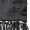 Dolce & Gabbana Black Satin Silk Fringes Neck Foulard Scarf