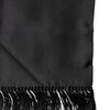 Dolce & Gabbana Black Satin Silk Fringes Neck Foulard 143.5cm x15cm Scarf