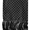 Dolce & Gabbana Black Polka Dot Fringes Silk Foulard 139cm x 14.5cm Scarf