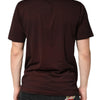 Dolce & Gabbana Maroon DG Crown Cotton Crew Neck Men T-shirt