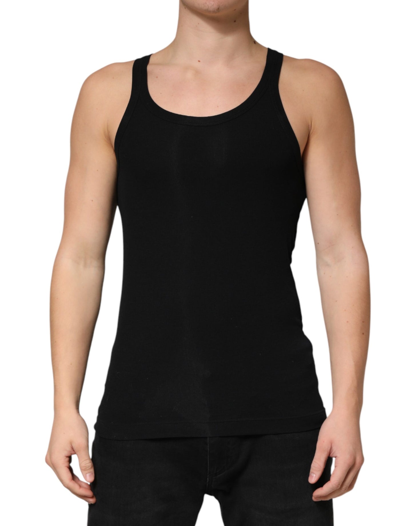 Dolce & Gabbana Black Sleeveless Round Neck Tank Top  T-shirt