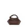 Ganni Brown Calf Leather Bos Taurus Handbag