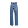 7FOR Blue Cotton Flared Jeans