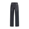7FOR Black Cotton Straight-Leg Jeans
