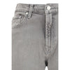 7FOR Gray Cotton Relaxed Fit Jeans