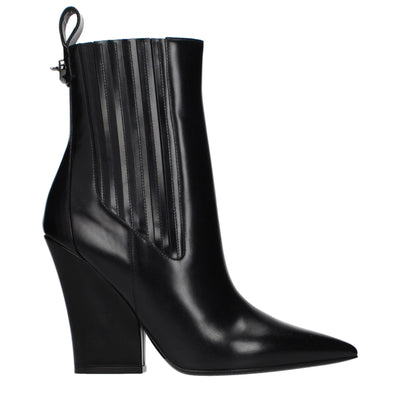 Valentino Garavani Black Leather Ankle Boots