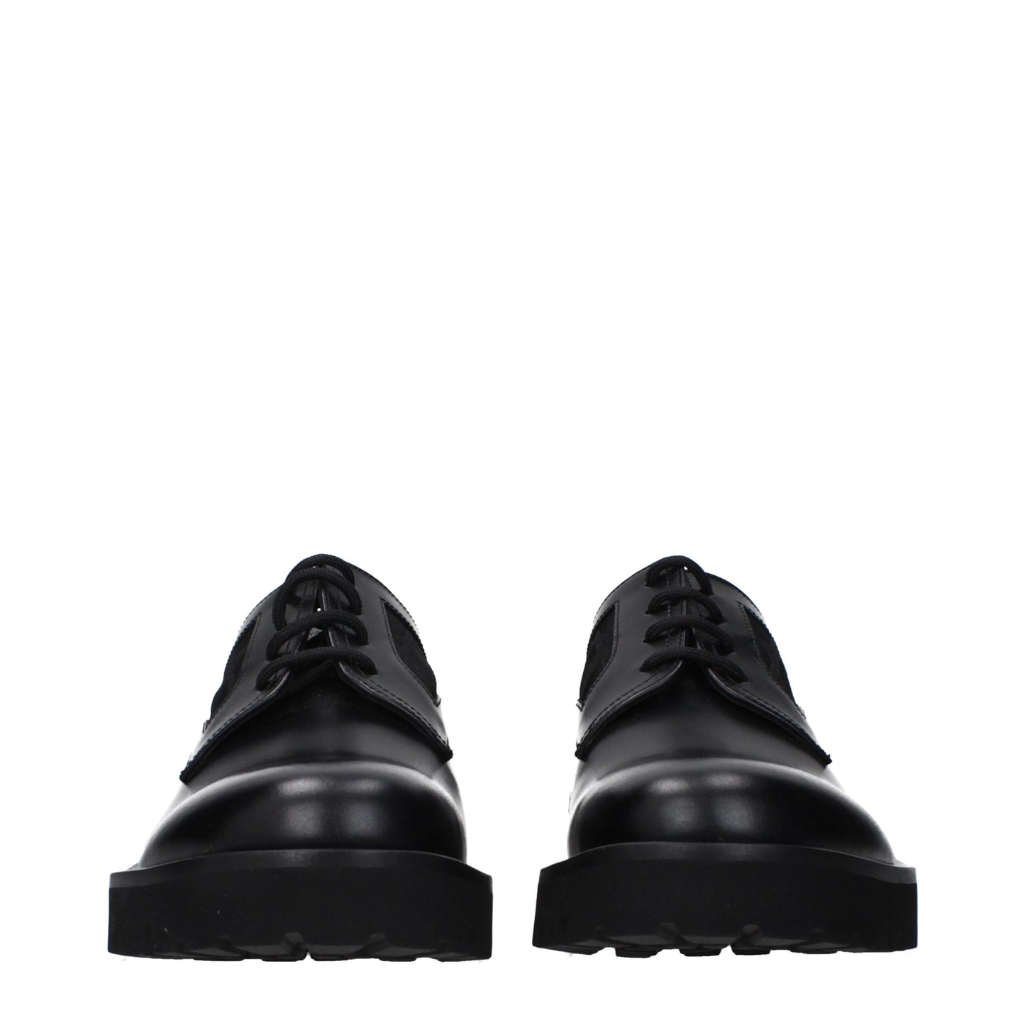 Valentino Garavani Black Leather Oxfords And Derbies
