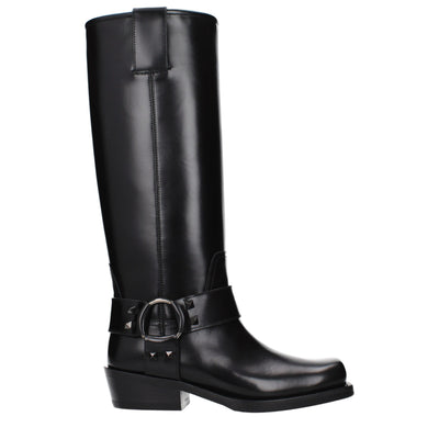 Valentino Garavani Black Leather Boots