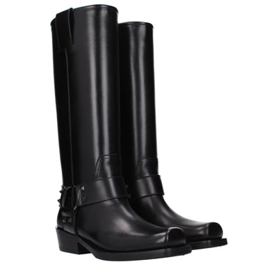 Valentino Garavani Black Leather Boots