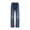 Khaite Blue Cotton High-Waisted Jean
