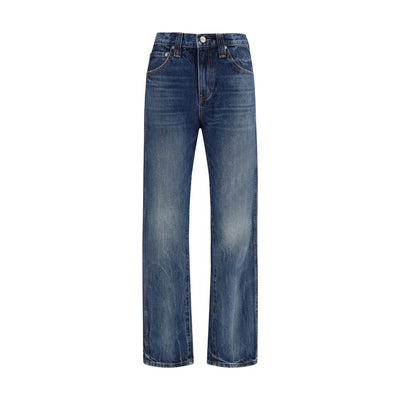 Khaite Blue Cotton High-Waisted Jean