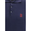 Brunello Cucinelli Blue Cotton Polo Shirt