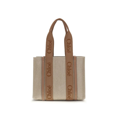 Chloé Beige Linen Shoulder Bag