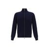 Brunello Cucinelli Blue Fleece Wool Cardigan
