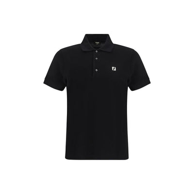Fendi Black Cotton Polo Shirt