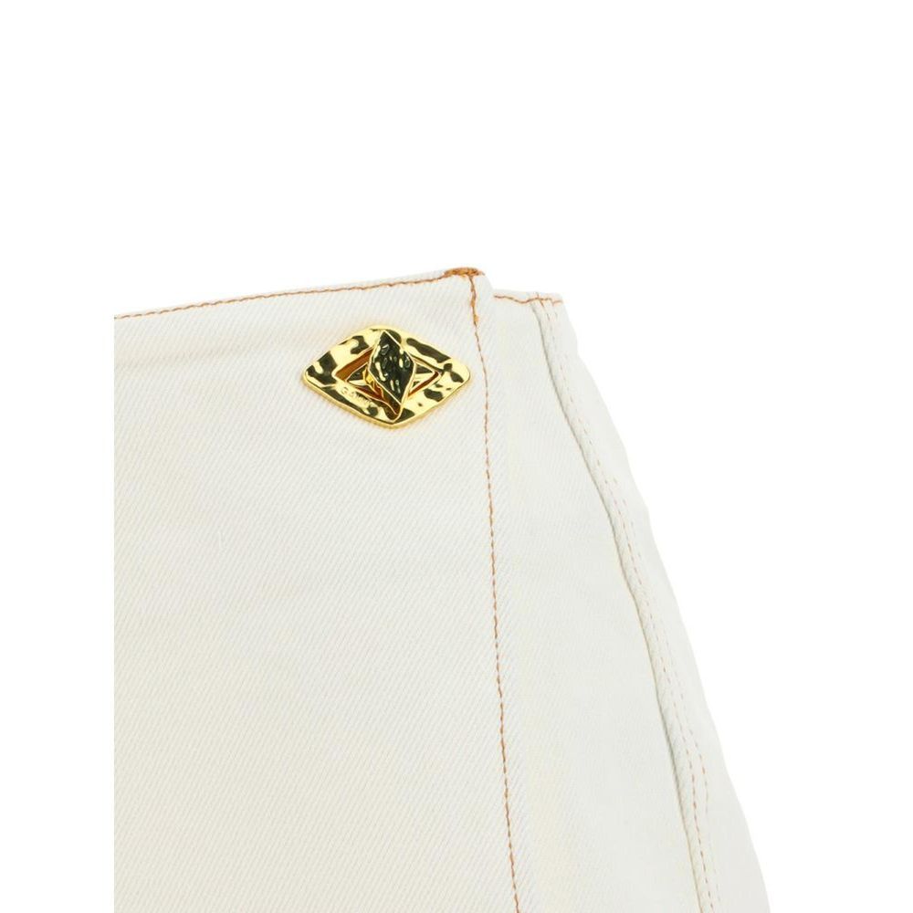 Ganni White Cotton Mini Skirt