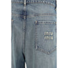 Miu Miu Blue Cotton Straight-Leg Jeans