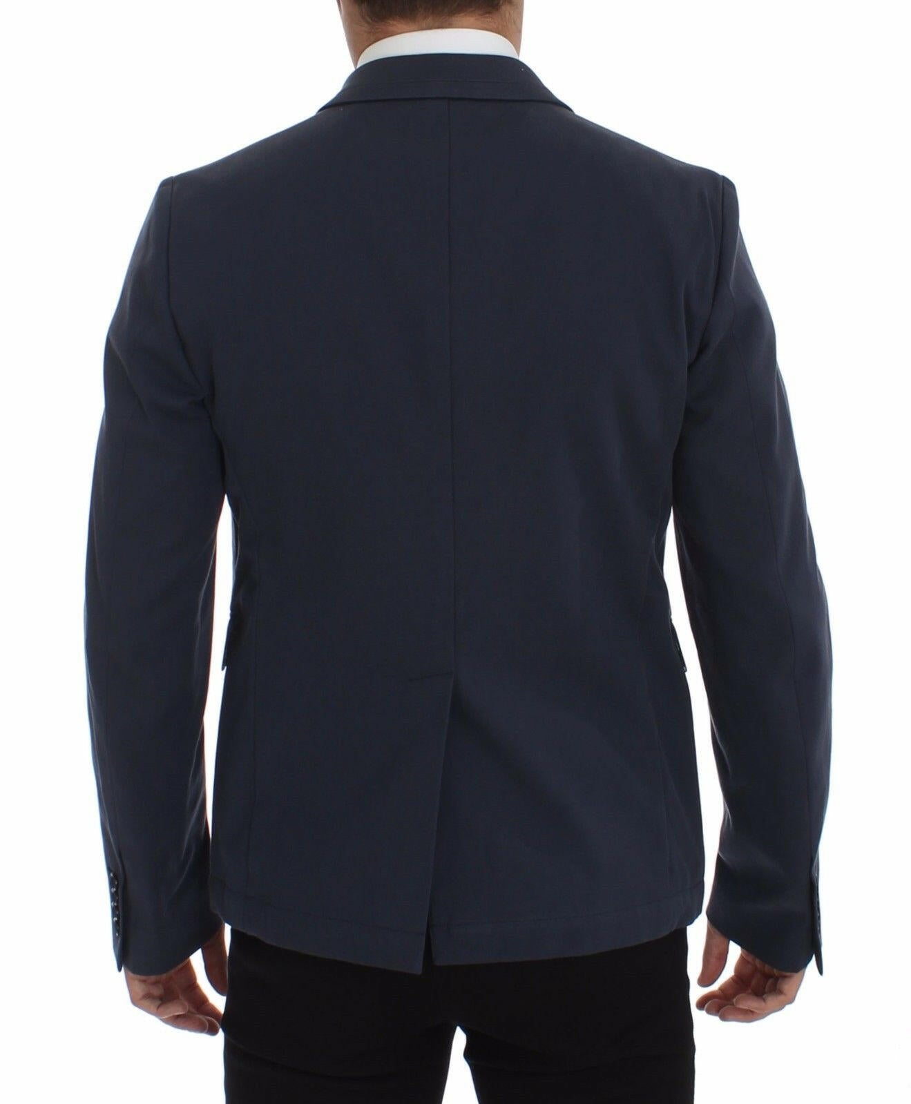 Dolce & Gabbana Blue Cotton Stretch Casual Blazer