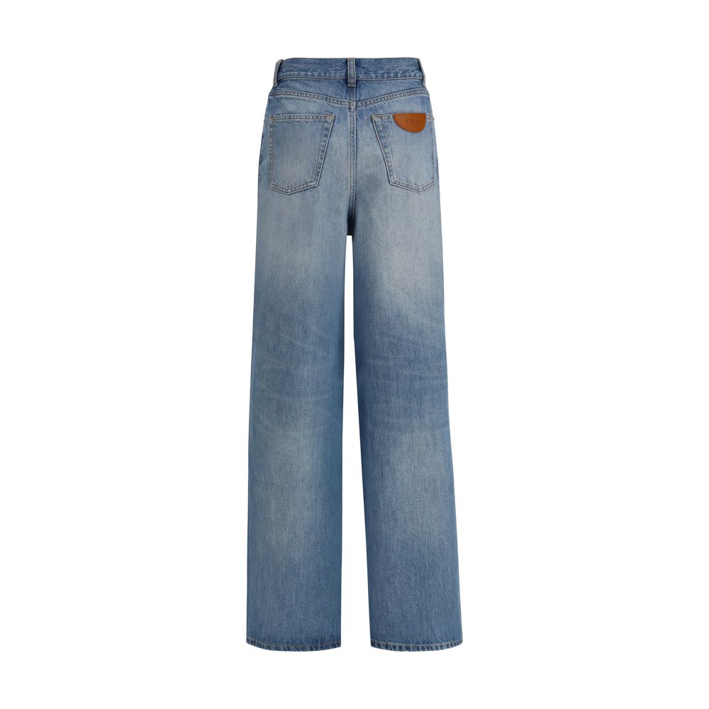 Chloé Blue Cotton Jeans Denim