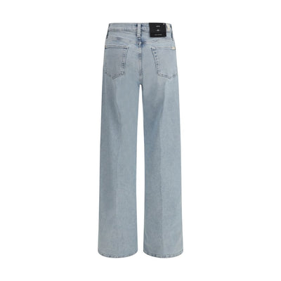 7FOR Light Blue Cotton Relaxed Fit Jeans