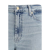 7FOR Light Blue Cotton Relaxed Fit Jeans